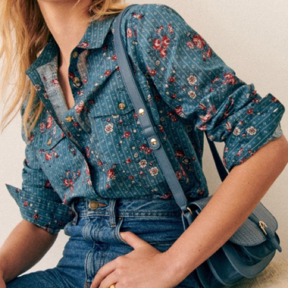 Floral Blue Women's Top